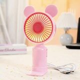 Brainxx Şarjlı Işıklı Masa ve El Fanı Taşınabilir USB Şarj Edilebilir Mini Fan - Pembe