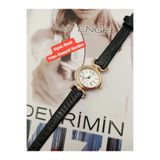 Brality Minimal Model Vintage Retro Kadın Kol Saati Siyah Renk Yılan Desenli Kordon Oval Gold Kasa