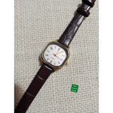 Brality Modern Moda Kadın Kol Saati Vintage Oval Gold Kasa- Koyu Kahve Renk Kroko Desenli Kordon TT0054 - 20 cm