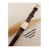 Brality Retro Model... Vintage Minimal Oval ROSE Renk Kasa... KOYU KAHVE RENK Kordonlu.... Beyaz Renk Kadran , Kadın Kol Saati - SU YOLU BİLEKLİKLİ