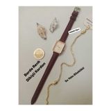 Brality Vintage Kadın Kol Saati - Retro Minimal , HAKİKİ DERİ Bordo Renk Kordon, ROSE RENK KASA , Beyaz Kadran , SU YOLU BİLEKLİKLİ