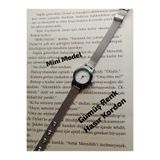Brality Vintage Tasarım MİNİMAL Retro Model Gümüş Renk HASIR Kordon , Beyaz Renk Kadran Kadın Kol Saati, Gümüş Renk Kasa