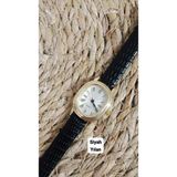 Brality Zarif Tasarım Retro Vintage Kadın Kol Saati Oval Gold Kasa Siyah Renk 0014 - 20 cm.
