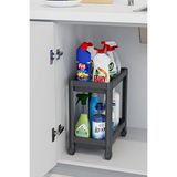 Bramble Life 2 Katlı Tekerlekli Düzenleyici Raf, Banyo Dolabı, Mutfak Tezgah ve Evye Altı, Siyah - Standart - Renkli