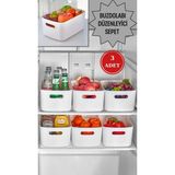 Bramble Life 3'lü Buzdolabı Düzenleyici, Banyo Organizeri, Dolap Içi Sepet, 3.5 Litre - Standart - Renkli