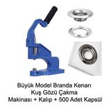 Branda Kenarı Orta Boy Tulumba El Presi 24 No Kuş Gözü Çakma Makinası + 500 Adet Kapsül