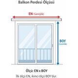 Branda Noktası Kornişli Balkon Branda Perdesi 230 Gr/m² Dokuma Naylon Su Geçirmez Uv Güneş Korumalı - 500 x 270 - Gri