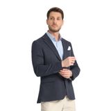 Brando Erkek Lacivert Kendinden Desenli Slim Fit Pamuklu Likralı Esneyen Kumaşlı Blazer Ceket Lacivert 54