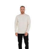 BRANGO Erkek Slim Fit Bisiklet Yaka Sweatshirt, Kırık Beyaz, L