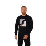 BRANGO Erkek Slim Fit Bisiklet Yaka Uzun Kol Sweatshirt, Siyah, M