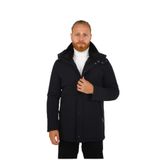 BRANGO Erkek Slim Fit Uzun Kaban, Lacivert, M