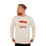 BRANGO Erkek Yetişkin Sweatshirt, Kırık Beyaz, XXL, Slim Fit, Bisiklet Yaka, Uzun Kol