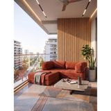 Branna Home Elzera Köşeli Sünger Koltuk Yatak Olabilen Kanepe Çok Amaçlı Çift Kişilik Aktivite Koltuğu 100X200CM - Kiremit