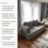 Branna Home Etena 2 Kişilik Aktivite Koltuğu Çift Kişilik Silinebilir Kanepe Modern Tamamen Sünger Uzanma Koltuk - Gri