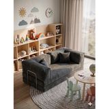 Branna Home Legom Ikili Sünger Koltuk Yatak Olabilen Kanepe Çok Amaçlı Çift Kişilik Aktivite Eco Koltuk 90X180CM - Antrasit