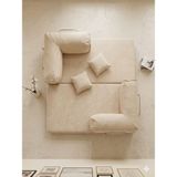 Branna Home Legom Ikili Sünger Koltuk Yatak Olabilen Kanepe Çok Amaçlı Çift Kişilik Aktivite Eco Koltuk 90X180CM - Krem