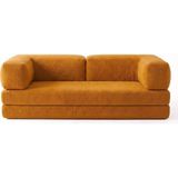 Branna Home Maxi Legom Ikili Sünger Koltuk Yatak Olabilen Kanepe Çok Amaçlı Çift Kişilik Aktivite Koltuğu 200X200CM - Hardal