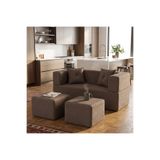 BRANNA HOME Neo Açılır Koltuk & 2 Li Puflu Uzanma Koltuğu & Çok Amaçlı Aktivite & Yatak Olabilen