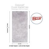Brano 30X60 cm Kendinden Yapışkanlı Duvar,banyo,tezgah Arası Kaplama Açık Gri 12 Adet