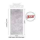 Brano 30X60 cm Kendinden Yapışkanlı Duvar,banyo,tezgah Arası Kaplama Açık Gri 6 Adet