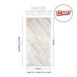 Brano 30X60 cm Kendinden Yapışkanlı Duvar,banyo,tezgah Arası Kaplama Bej Mermer Desen 12 Adet
