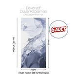 Brano 30X60 cm Kendinden Yapışkanlı Duvar,banyo,tezgah Arası Kaplama Gri-Mavi Mermer