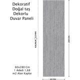 Brano 60X280 Duvar Paneli Doğal Taş Desen ,salon,duvar,traverten - 60 x 280 Cm - Koyu Gri - 1 Adet
