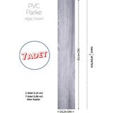 Brano PVC Parke Görünümlü Zemin Kaplaması 15,24 x 91,44 cm Gri Renk 7 Adet Esnek ve Dayanıklı