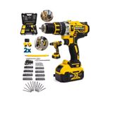 BRANZEG 100 Parça 36V 13MM Çelik Mandrenli Darbeli Şarjlı Matkap Metal Şanzuman Şarjlı Vidalama