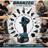 Branzeg 15 Başlıklı Şarjlı Matkap Seti Yeni Nesil Kömürsüz Motor Metal Şanzuman