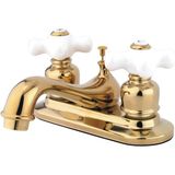 Brass Kb602px Restorasyon 10 Cm Merkez Seti Porselen Çapraz Saplı Lavabo Musluğu, Cilalı Pirinç