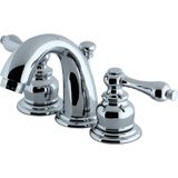 Brass KB911AL Victoria Mini Pirinç Pop-Up ile Yaygın Lavabo Bataryası, Parlak Krom, 10,5 cm Ayarlanabilir Merkez
