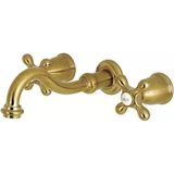 Brass Ks3127ax 20,32 Cm Merkezi Duvara Monte Gemi Lavabo Musluğu, Saten Pirinç, 7-4/9 Inç Ağız Erişimi