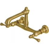 Brass Ks7247bl İngiliz Ülke Duvara Monte Gemi Lavabo Musluğu, Saten Pirinç, 6-5/8"