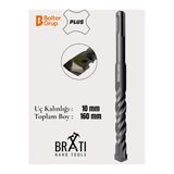 BRATİ HAND TOOLS 10X160 Sds Plus 2 Kanallı Duvar ve Beton Delme Matkap Ucu