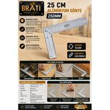 Brati Hand Tools 25 Cm Alüminyum Gönye 250Mm