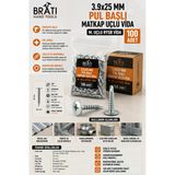 Brati Hand Tools 3.9X25 Mm Pul Başlı Matkap Uçlu Vida (100 Adet) M. Uçlu Rysb Vida