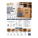 Brati Hand Tools 3,5X18 Sunta Mdf Ağaç Menteşe Ray Montaj Vidası (100 Adet)