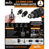BRATİ HAND TOOLS 3/8 Somun Sıkma Matkap Mandren Adaptör Somun Sökme Makinesini Mandrene Çevirme Aparatı
