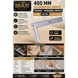 Brati Hand Tools 400 Mm Alüminyum Gönye Fayansçı Marangoz Gönyesi 16 İnç