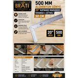 Brati Hand Tools 500 Mm Alüminyum Gönye 20'' Kaynakçı Marangoz Fayansçı L Cetveli 50 Cm