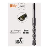 BRATİ HAND TOOLS 5X160 Sds Plus 2 Kanallı Duvar ve Beton Delme Matkap Ucu