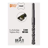 BRATİ HAND TOOLS 6X160 Sds Plus 2 Kanallı Duvar ve Beton Delme Matkap Ucu
