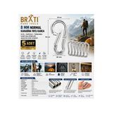 Brati Hand Tools 8 Mm Normal Karabina Yaylı Kanca Olta Dağcılık Tırmanma Kamp Malzemeleri Anahtar Askı Aparatı 5 Ad
