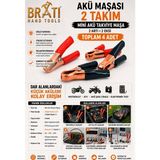 BRATİ HAND TOOLS Akü Maşası 2 Takım Mini Akü Takviye Maşa 2 Artı 2 Eksi Toplam 4 Adet
