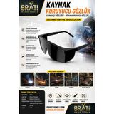 Brati Hand Tools Kaynak Koruyucu Gözlük Kaynakçı Gözlüğü Siyah Koruyucu Gözlük