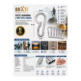 Brati Hand Tools Kilitli Karabina 6 Mm Yaylı Kanca Olta Tırmanma Dağcılık Kamp Malzemeleri Anahtar Askı Aparatı 5 Ad