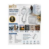 Brati Hand Tools Normal Karabina 6 Mm Yaylı Kanca Olta Tırmanma Dağcılık Kamp Malzemeleri Anahtar Askı Aparatı 5 Ad