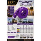 Brati Hand Tools Polyester Sapan Mor Renk 1 Ton 4 Metre Sağlam Yük Kaldırma Taşıma İndirme Halat Spanzet