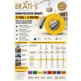 BRATİ HAND TOOLS Sapan Polyester Spanzet 3 Ton 1 Metre Sarı Sağlam Yük Kaldırma Taşıma İndirme Halat